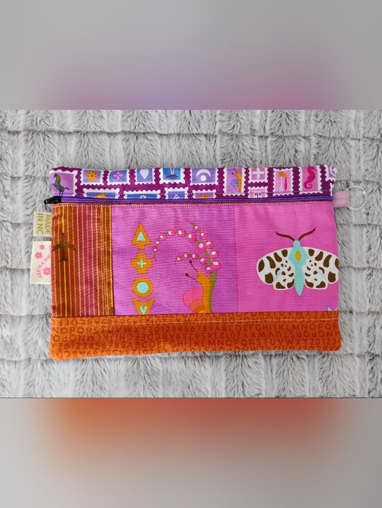 a darling design Handbags - Purple- 7 x 11 zippered pouch- handmade